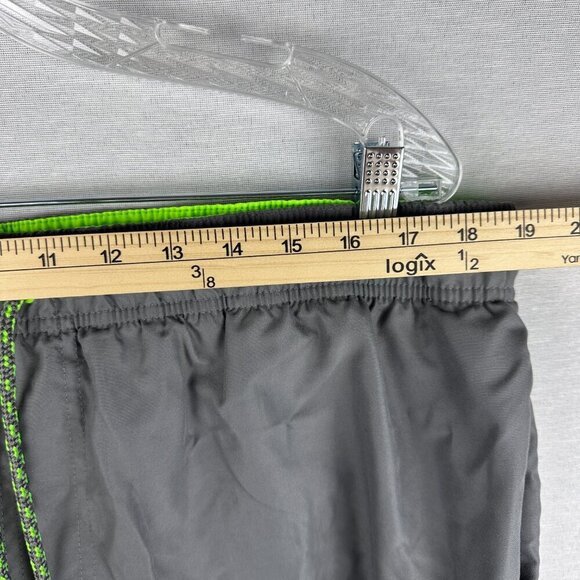 GEORGE MEN'S SWIMMING BOARD SHORTS GRAY AND NEON GREEN DRAWSTRING SIZE XL 40-42 - Picture 8 of 10